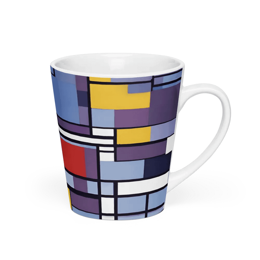 mondrian inspired design Latte Mug for arty moms on mothersday product image (2)
