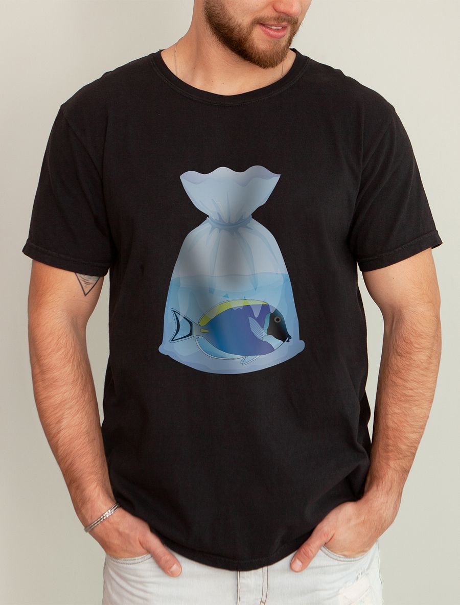 Fish in a Bag (Powder Blue Tang) | T-Shirt for Saltwater and Coral Reef Aquarium Hobbyists product image (1)