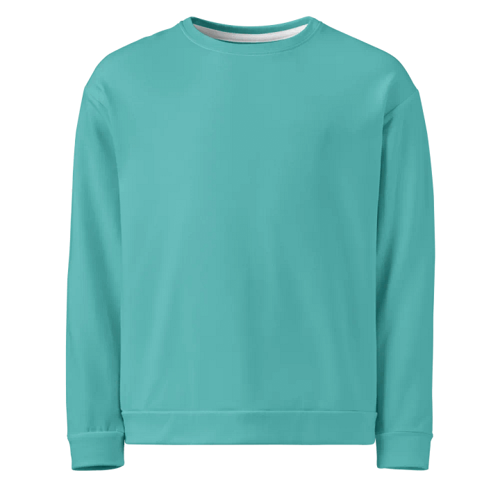Plain Turquoise Blue True Summer Unisex Recycled Polyester Heavyweight Premium Sweatshirt by Treasure Pie product image (1)