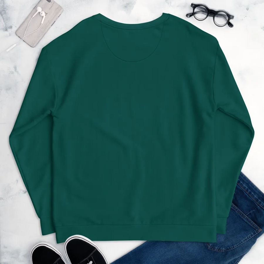 Plain Dark Green True Summer Unisex Recycled Polyester Heavyweight Premium Sweatshirt by Treasure Pie product image (9)