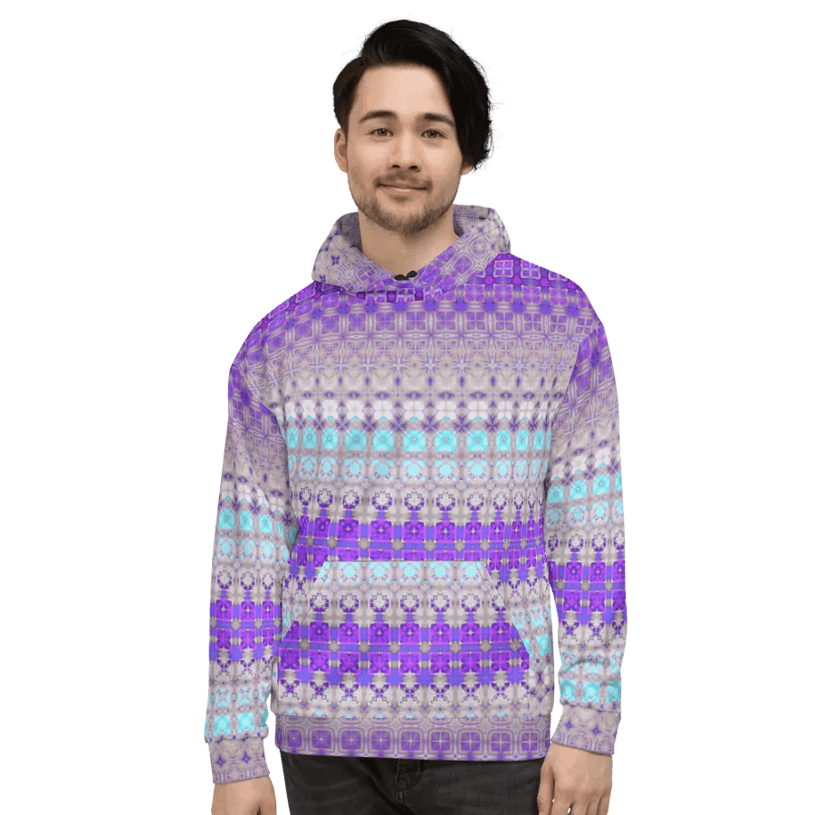 Abstract Multicoloured Pattern Unisex All Over Print Hoodie product image (7)
