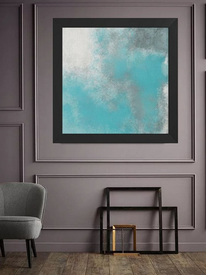 Wall Art Teal and Aqua Abstract Square Print product image (1)