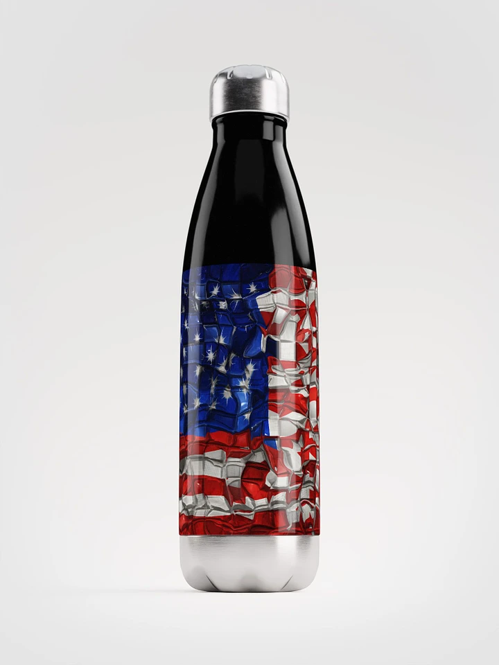 American Flag Blocks Stainless Steel Waterbottle product image (1)