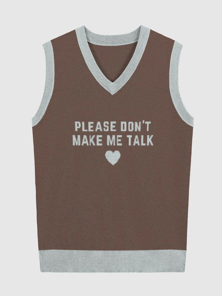 PLEASE DON'T MAKE ME TALK (light blue and brown) knitwear vest product image (3)