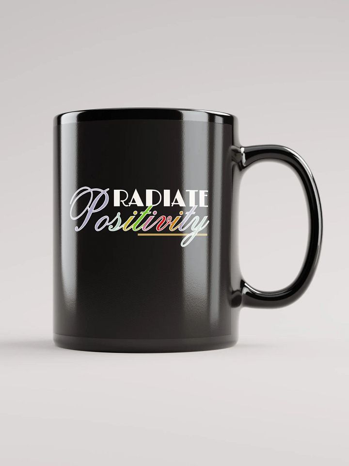 Radiate Positivity Black Glossy Ceramic Mug product image (1)