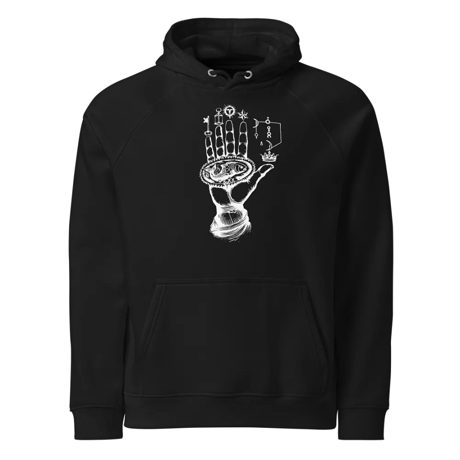 [Hand of Mysteries 3 - White] - Unisex Eco Raglan Hoodie product image (1)