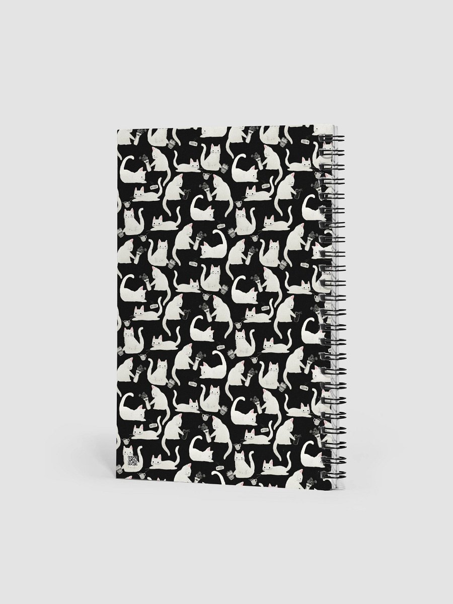 Bad Cats Knocking Stuff Over Pattern Notebook, Black product image (2)