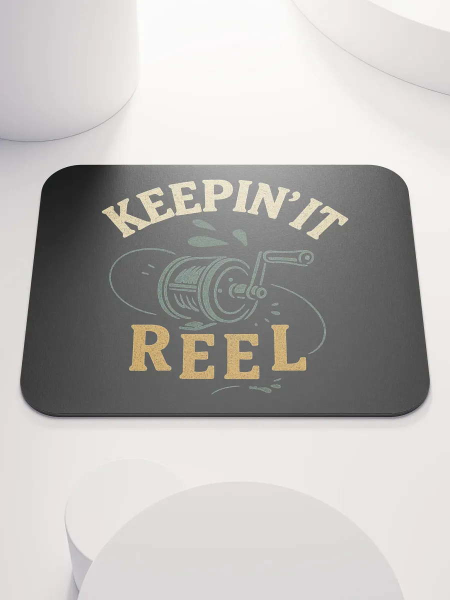 Keepin' It Reel Mouse Pad – Vintage Funny Fishing Desk Decor product image (1)