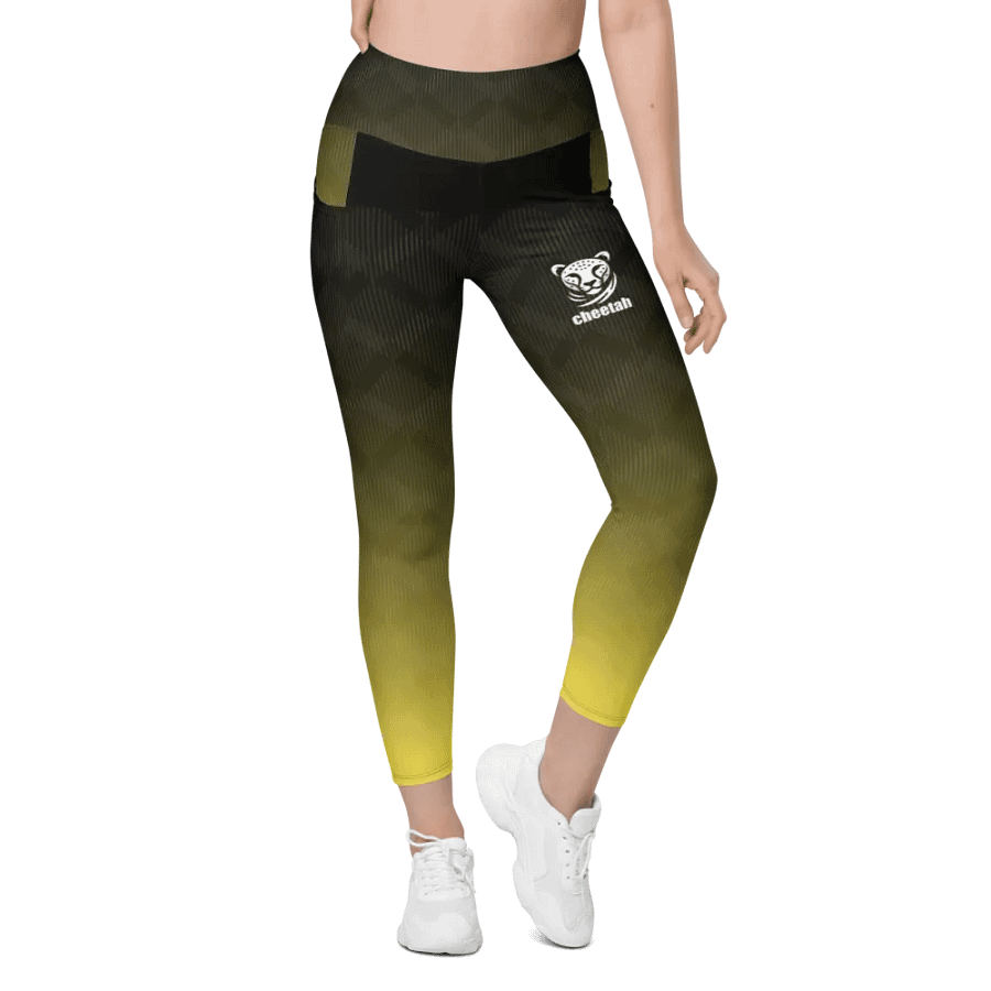legging with pockets yellow wave product image (1)