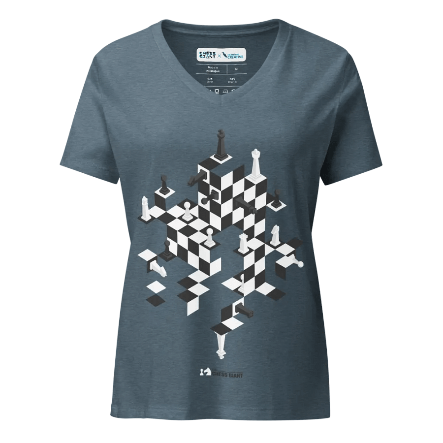 Escher's Chessboard women's v-neck t-shirt product image (5)