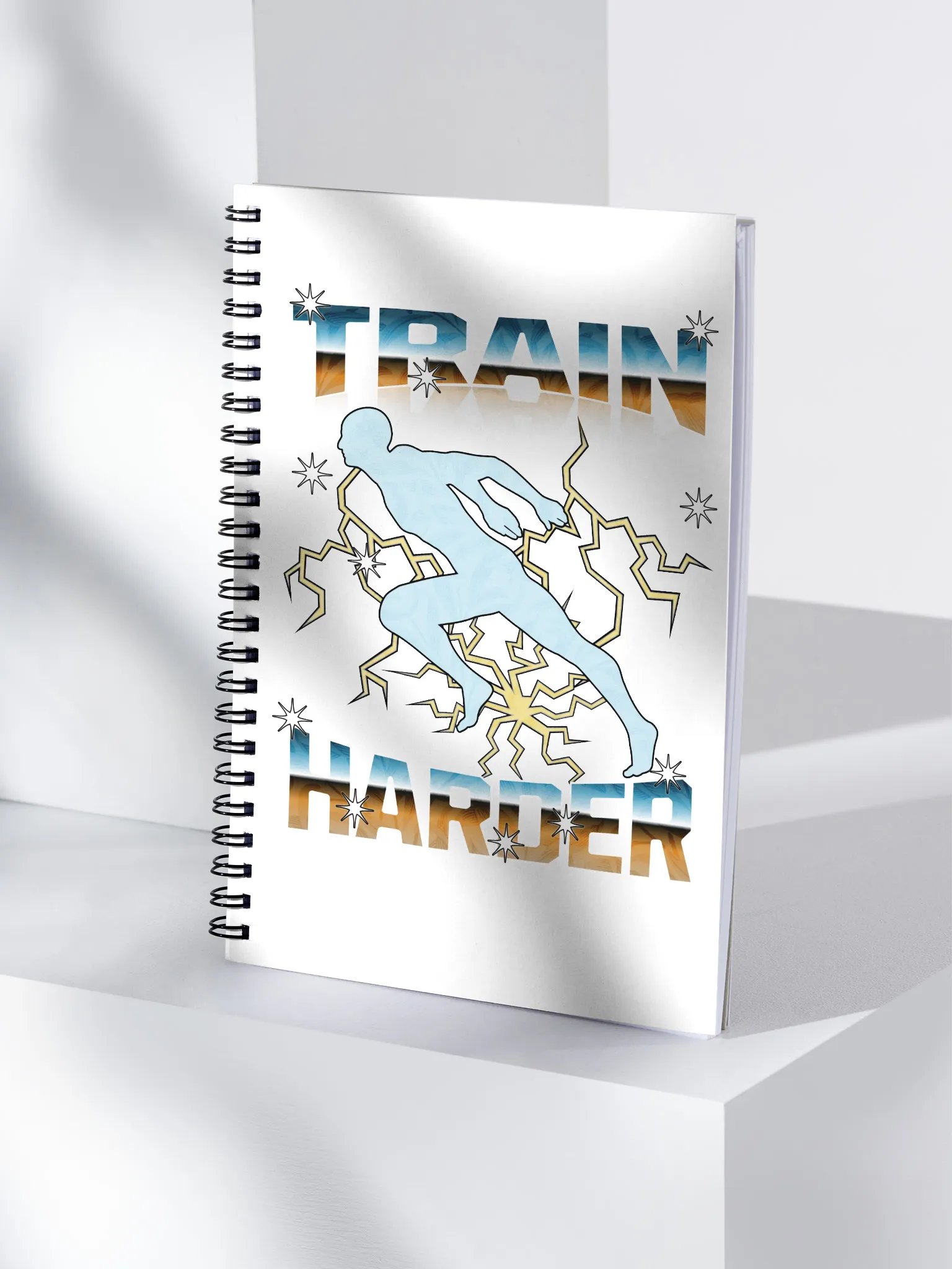 Train Harder Runner Lightning Stride Spiral Notebook product image (3)