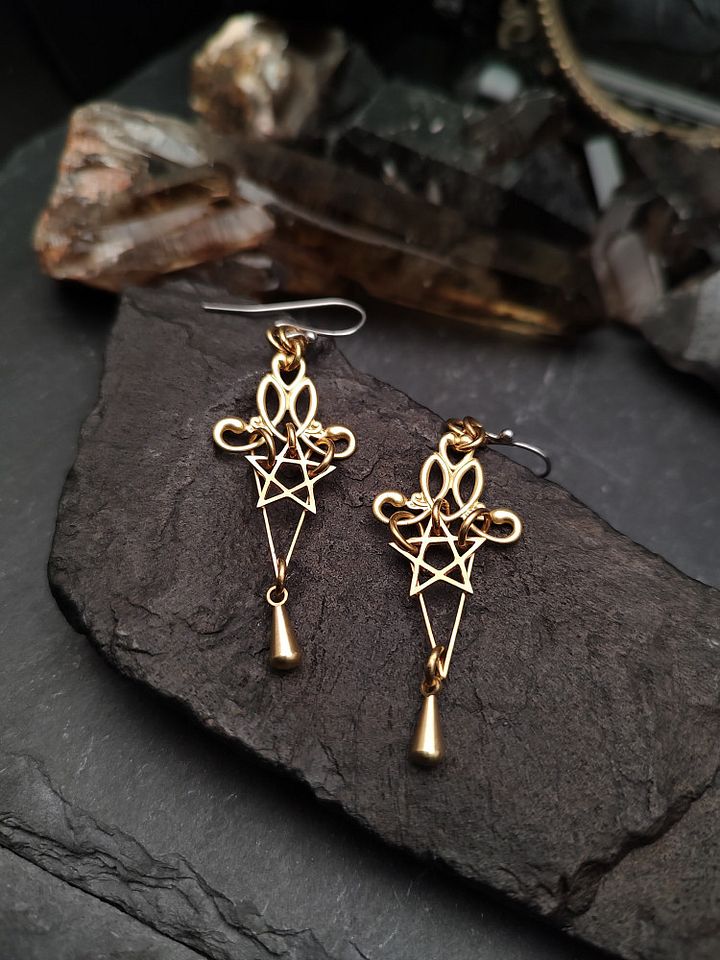 Earrings Brass Copper - Vessel Star Drops product image (1)