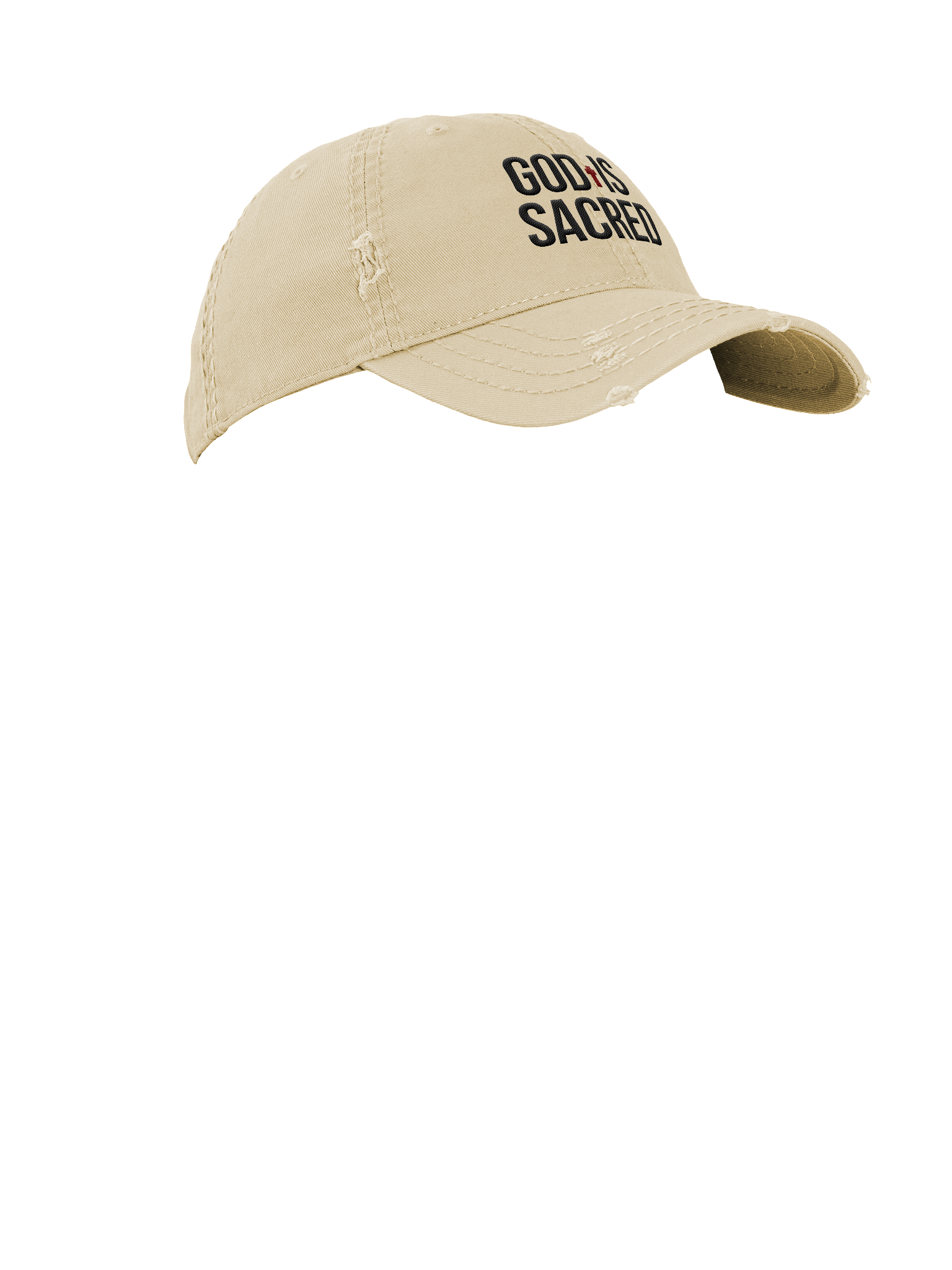 God Is Sacred - Distressed Dad Hat (Light) product image (7)