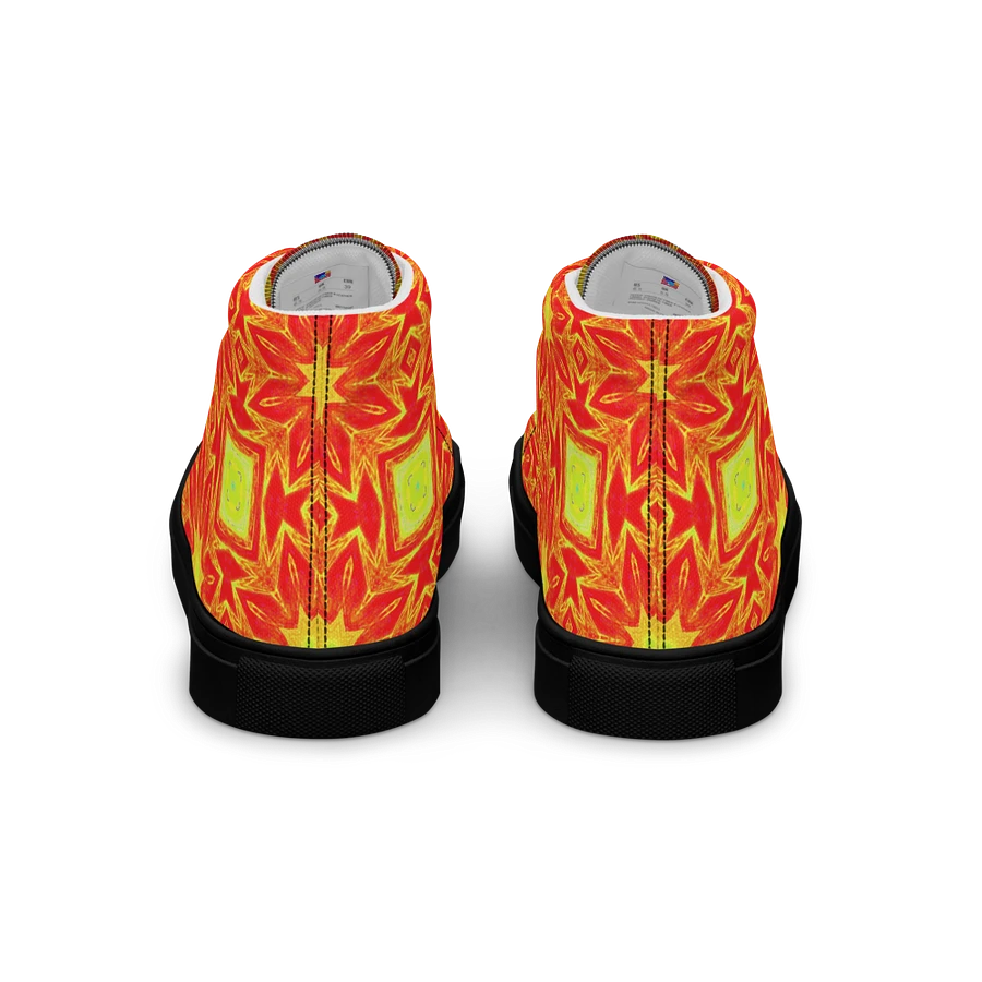 Abstract Repeating Orange Flower Ladies Canvas Shoe High Tops product image (16)