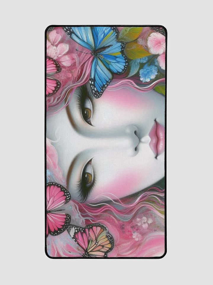 Woman With Pink Butterflies Desk Mat product image (2)
