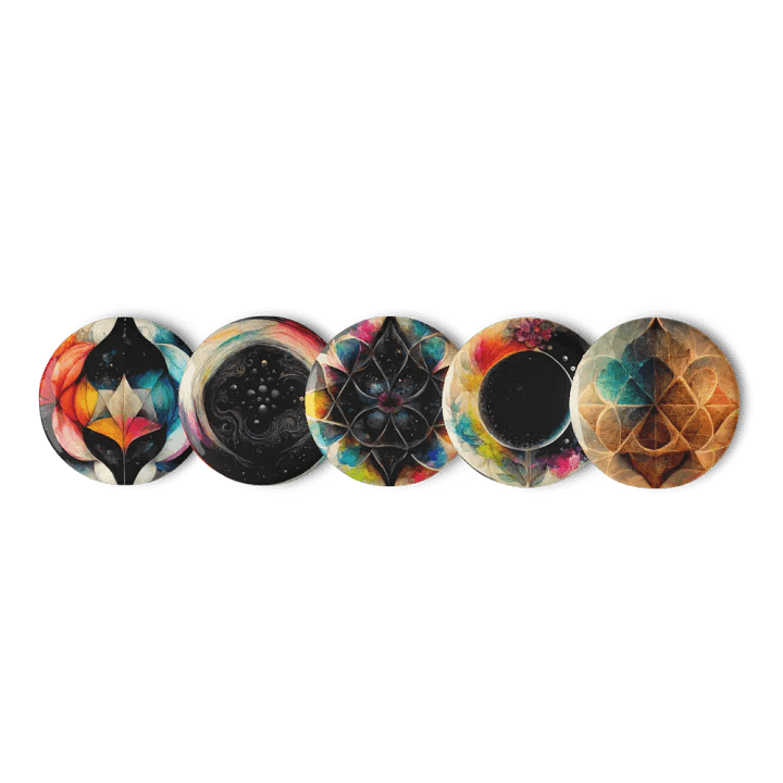 Cosmic Kaleidoscope Pin Buttons Set product image (1)