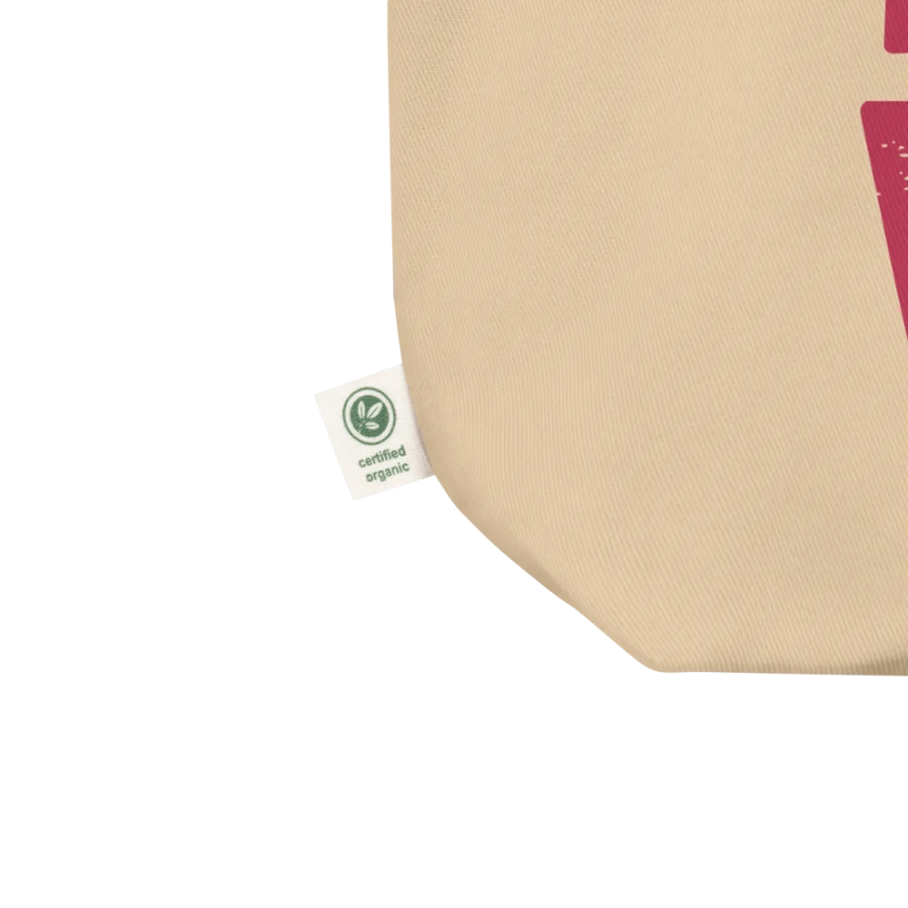 Pure LOVE dual Color Black-Magenta on organic natural Tote Bag product image (4)