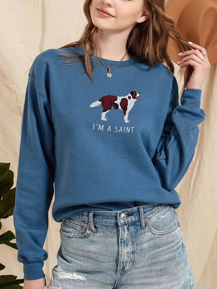 I'm a Saint Sweatshirt (Embroidered) of a Saint Bernard(Mahogany) product image (2)