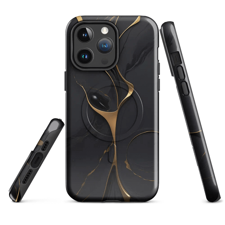 MagSafe® Tough Case for iPhone – Golden Noir Elegance product image (1)