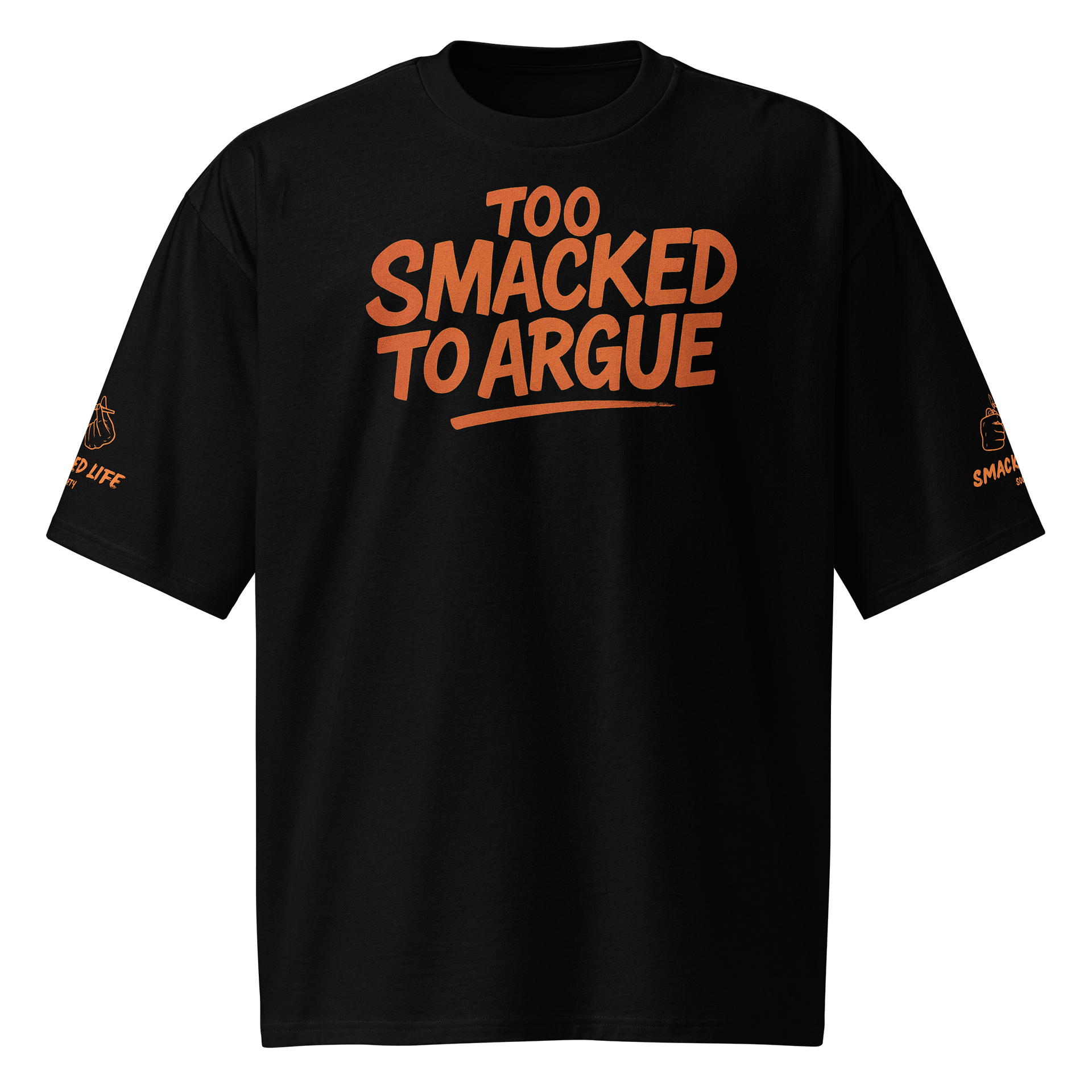 Too Smacked to Argue – Orange Alien in Ski Mask Oversized Unisex T-Shirt product image (1)