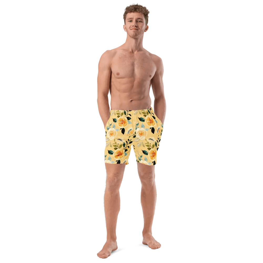 Yellow Rose Delight Mens Swimming Trunks product image (10)
