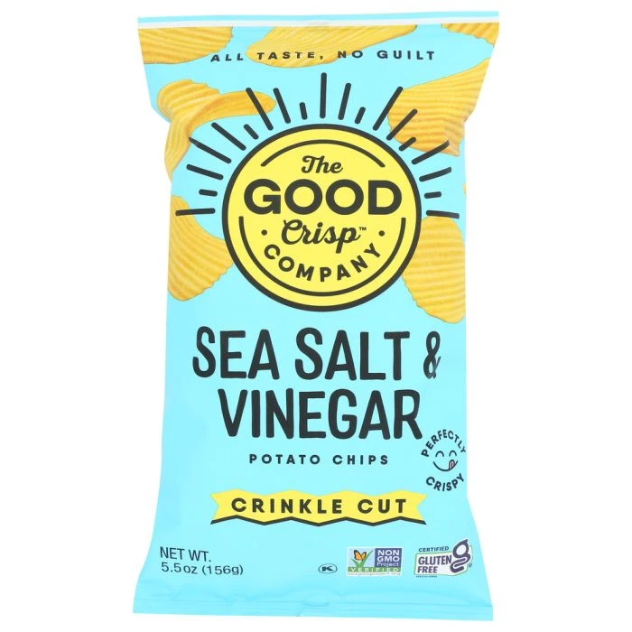 THE GOOD CRISP COMPANY: Crinkle Cut Sea Salt and Vinegar Chips, 5.5 oz product image (1)