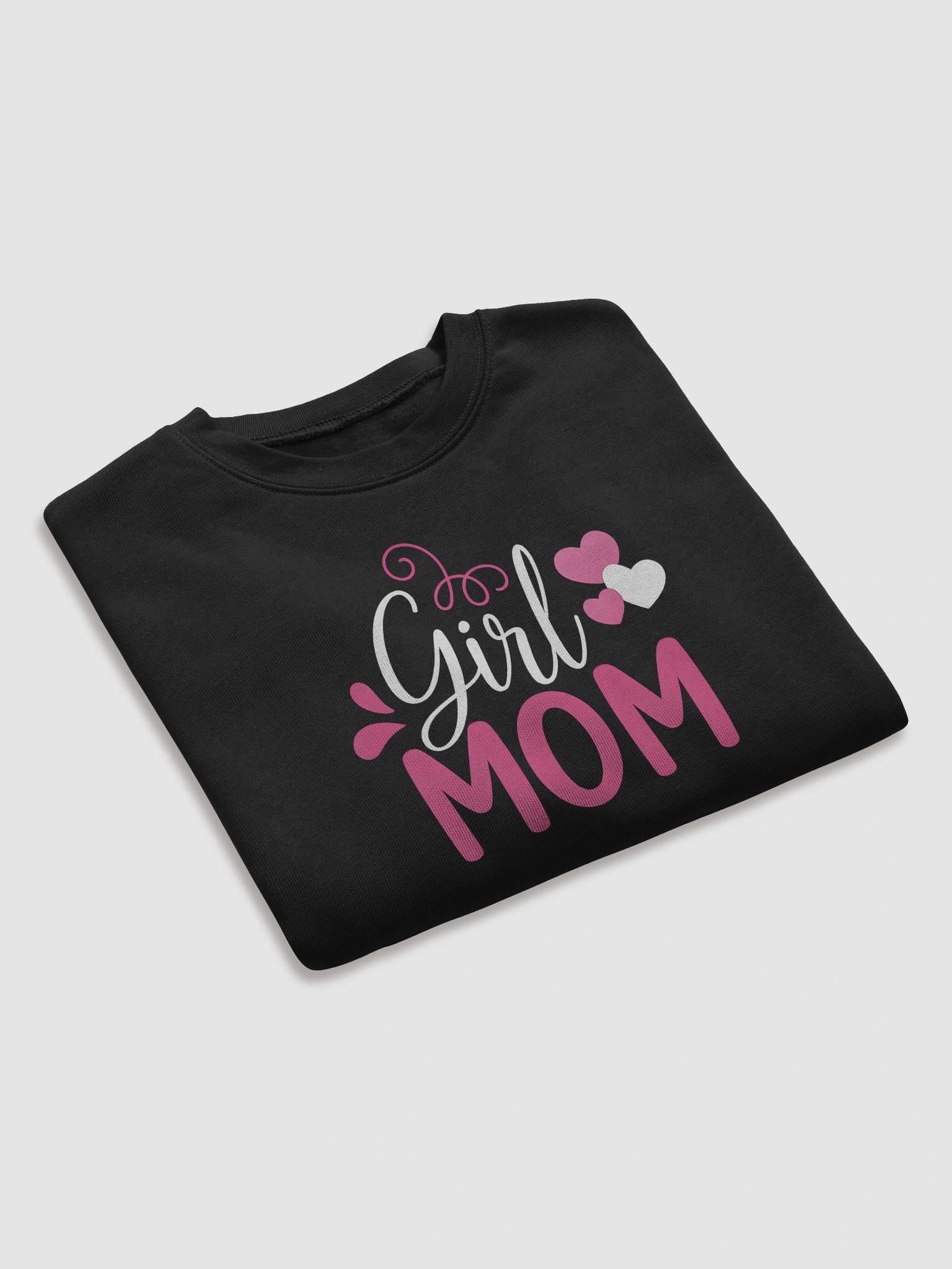 Girl Mom Crop Top – Cute Pink & White Heart Design | Stylish Mom of Girls Shirt product image (7)