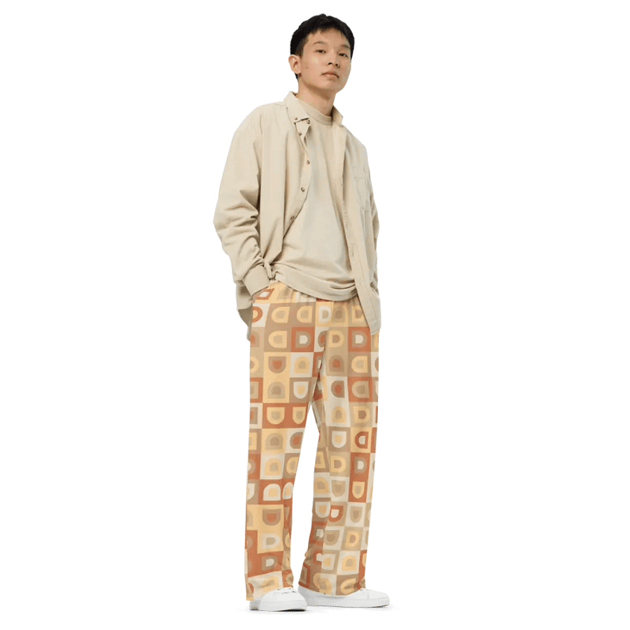 BUIII Retro Geometric: Warm Ember Wide-Leg Pants product image (8)