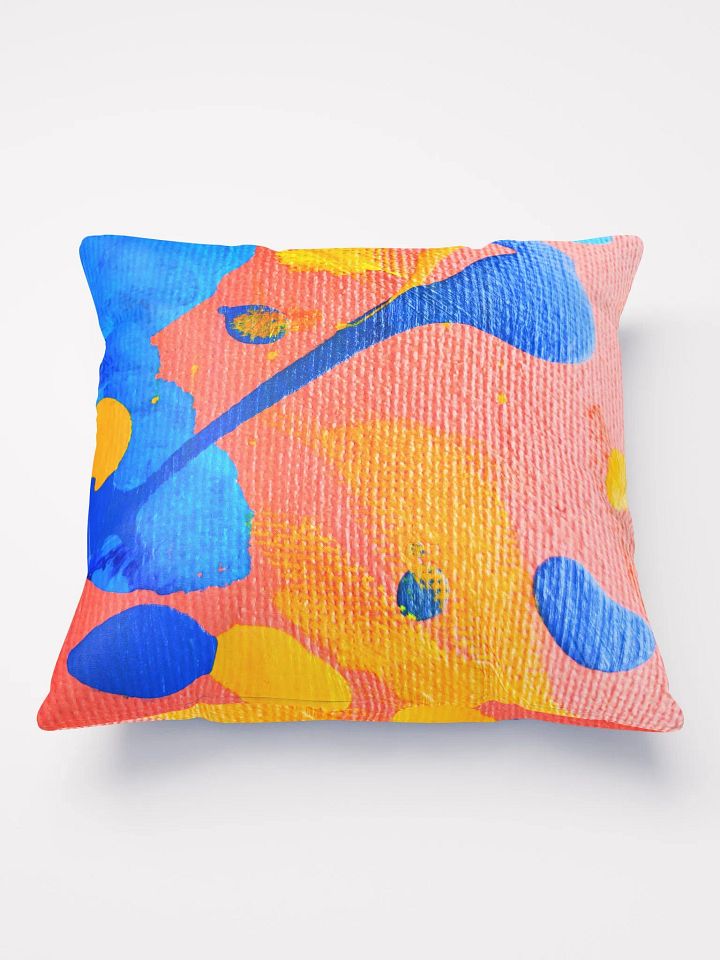 Orange, Blue and Yellow Color Splash Pillow product image (2)