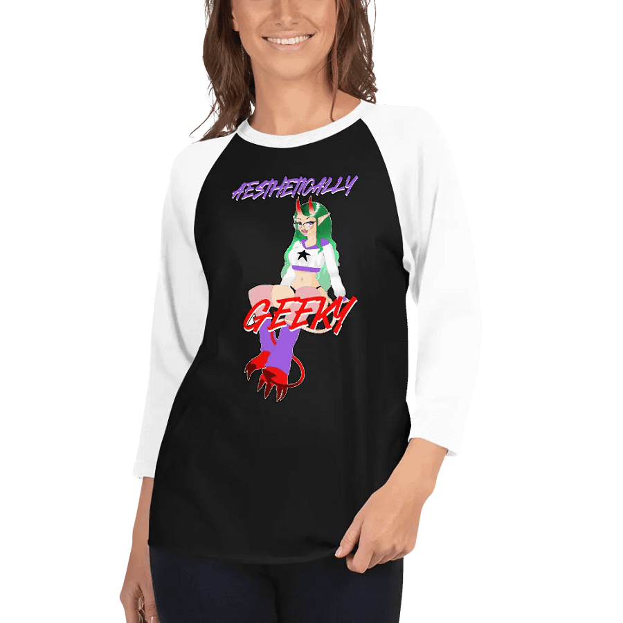 Aesthetically Geeky Demon Baseball Tee product image (14)