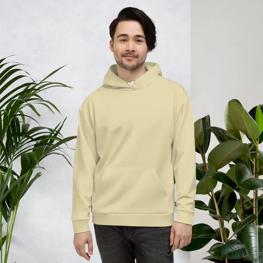 Plain Light Yellow Soft Summer Unisex Recycled Polyester Heavyweight Premium Hoodie by Treasure Pie product image (5)