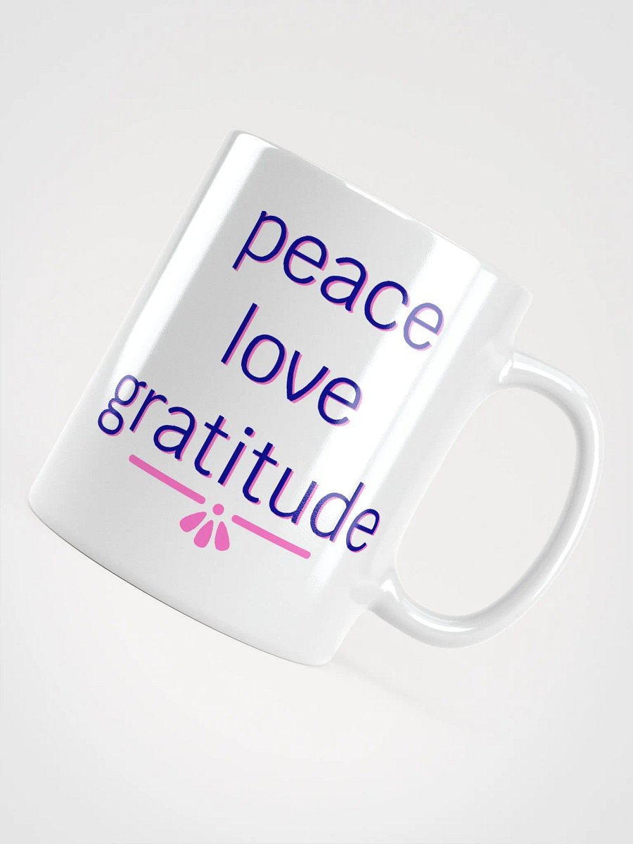 Peace Love Gratitude Navy and Pink Ceramic Mug product image (7)