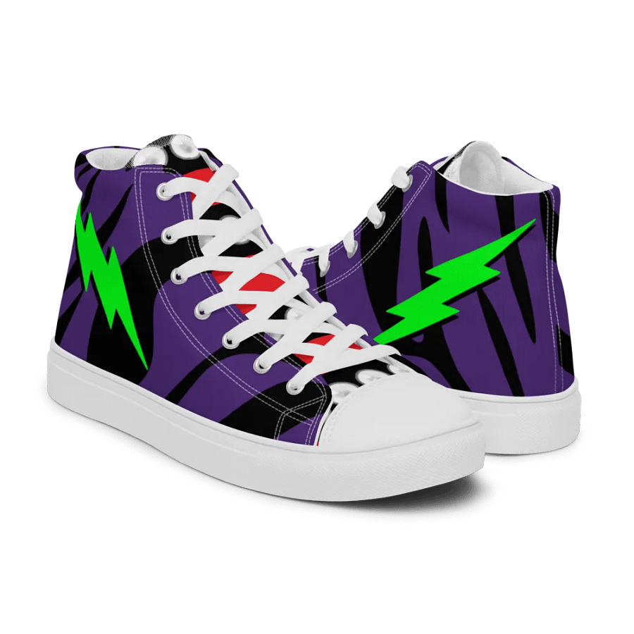 Woman's High-Top Sneakers (Purple Tiger Stripes) product image (7)