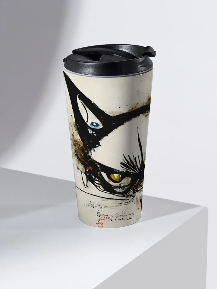Whiskered Feline Stainless Steel Mug product image (2)