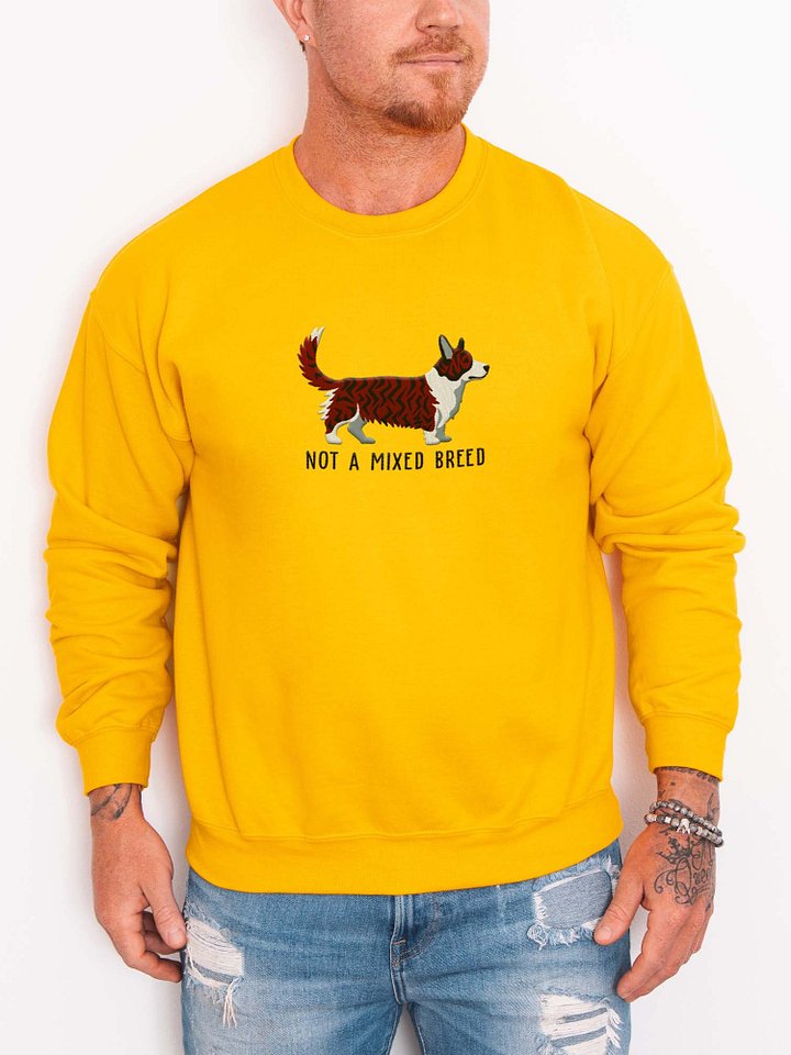 Not a Mixed Breed Sweatshirt (Embroidered) of a Cardigan Welsh Corgi(Brindle) product image (2)