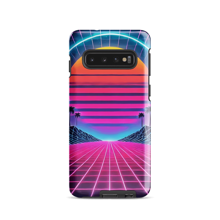Retro Neon Sunset Samsung Tough Case - Synthwave Dreamscape Design product image (1)