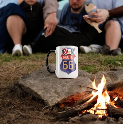 Route 66 Sign With RVerTV- Ceramic Coffee Mug product image (1)