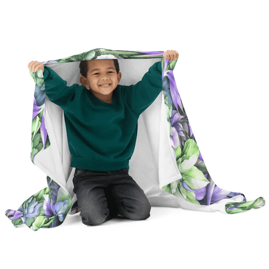 Color My World Green & Lilac Floral Throw Blanket product image (12)