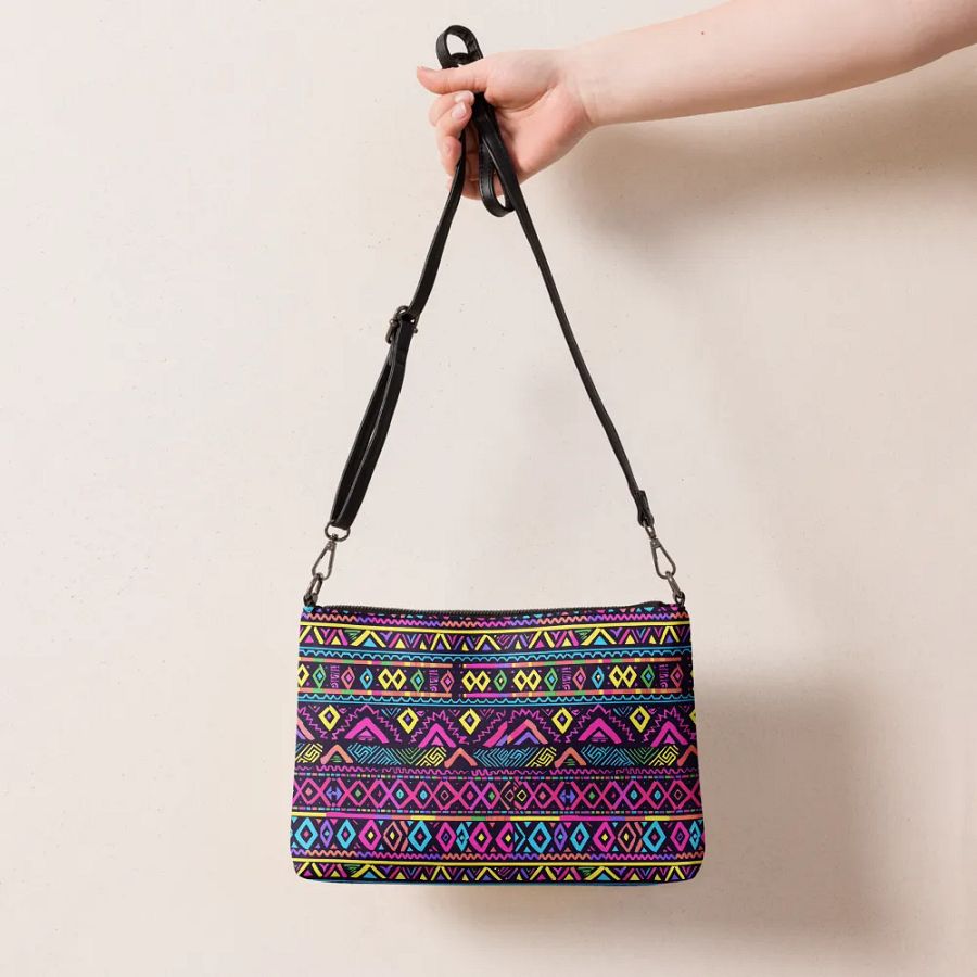 Neon Tribal Geometry Adventure Crossbody Bag product image (7)