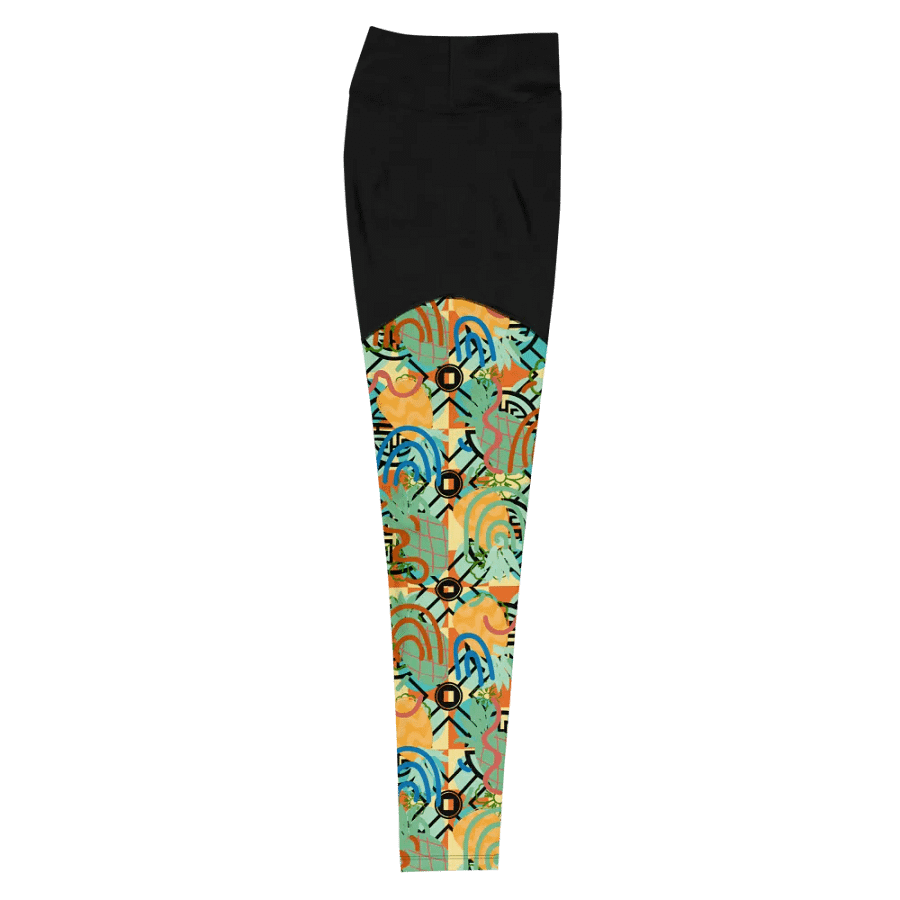 Yadit Abstract Collection in Green-Blue - All-Over Print Sports Leggings product image (10)