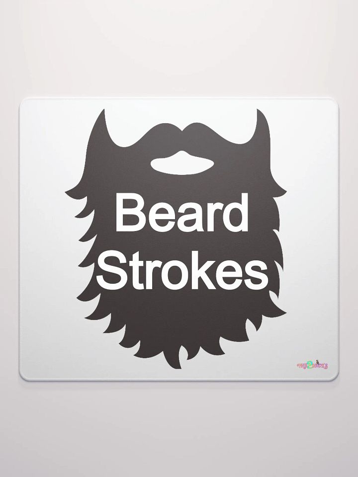 Black Beard Strokes Gaming Mouse Pad (White) product image (1)