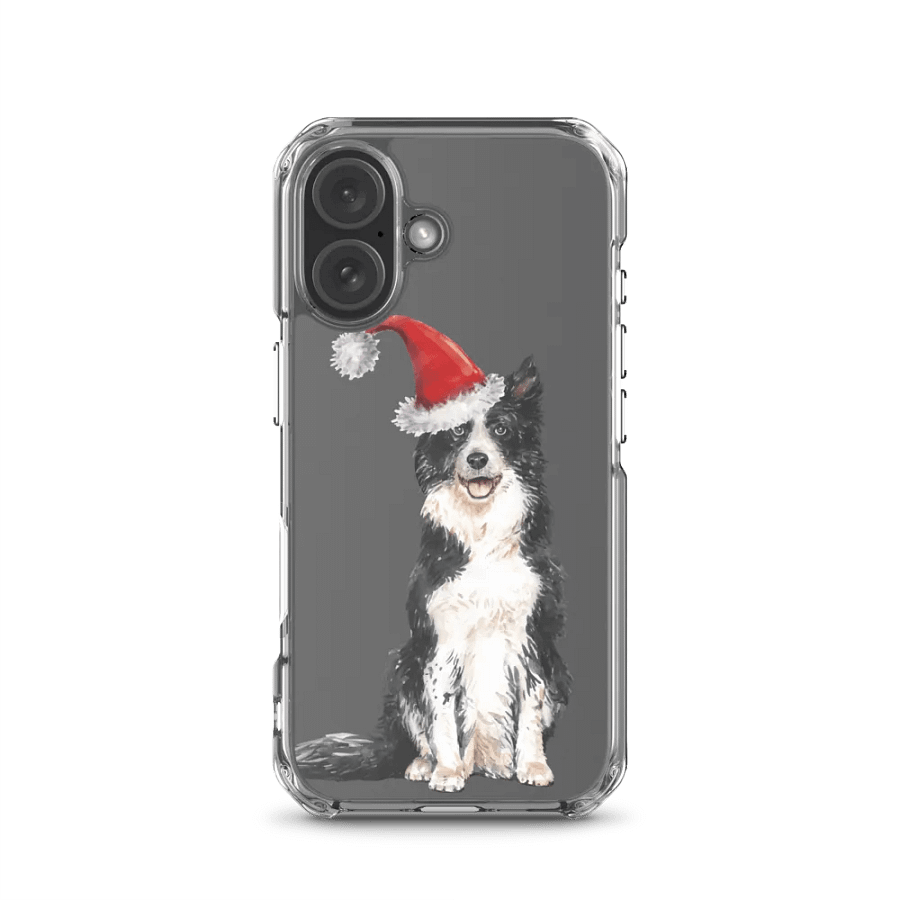 Santa Border Collie iPhone Clear Case product image (23)