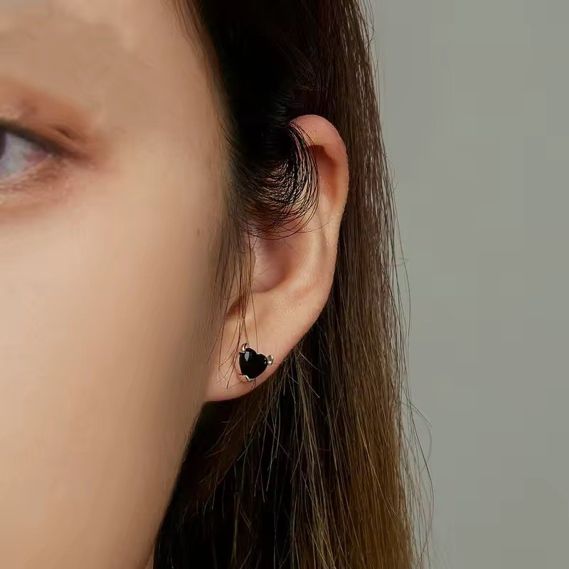 Sterling Silver Demon Heart Stud Earrings [PRE-ORDER ONLY] product image (3)