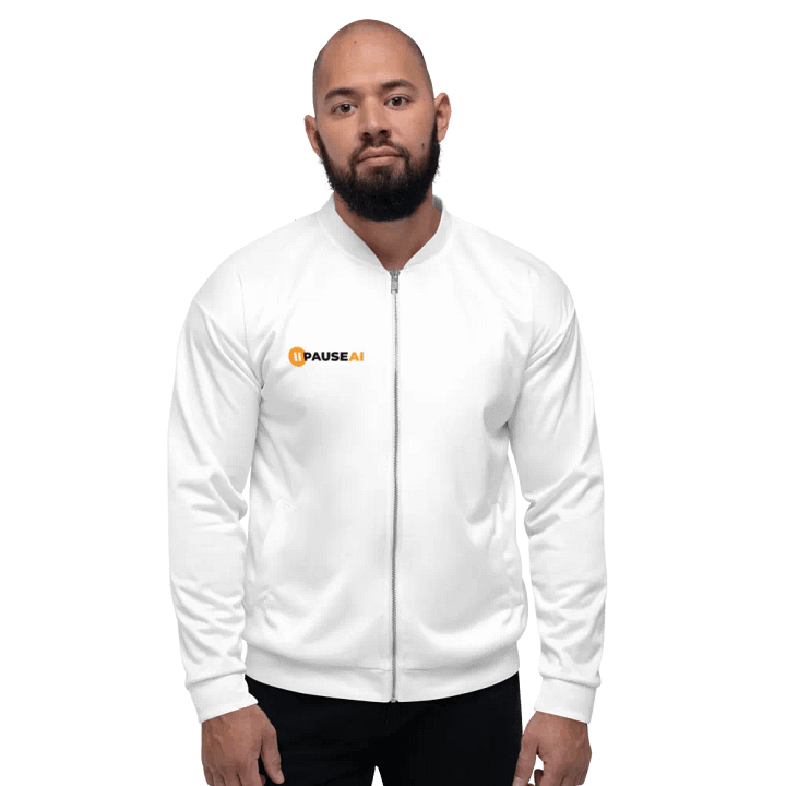White Bomber Jacket (Unisex) product image (1)