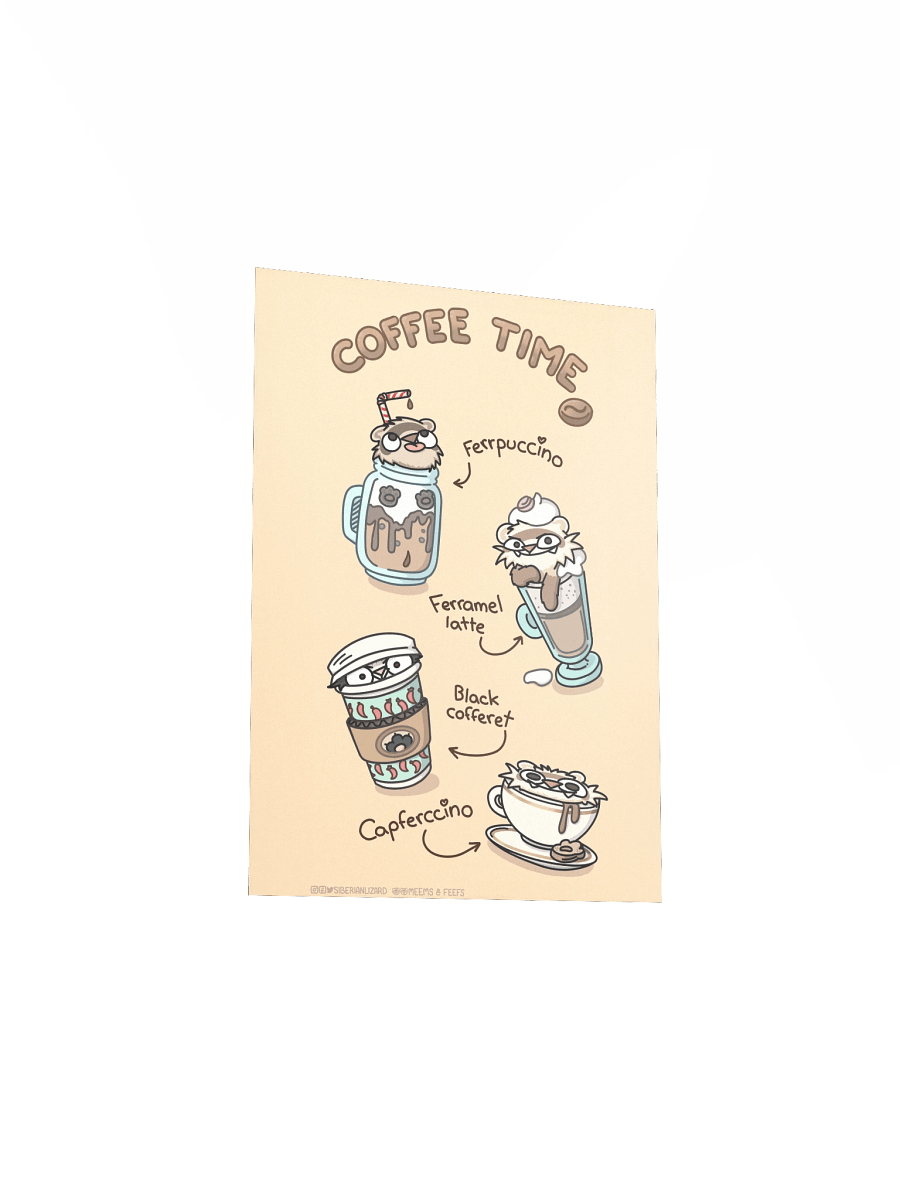 Coffee Time - Ferret Poster product image (17)