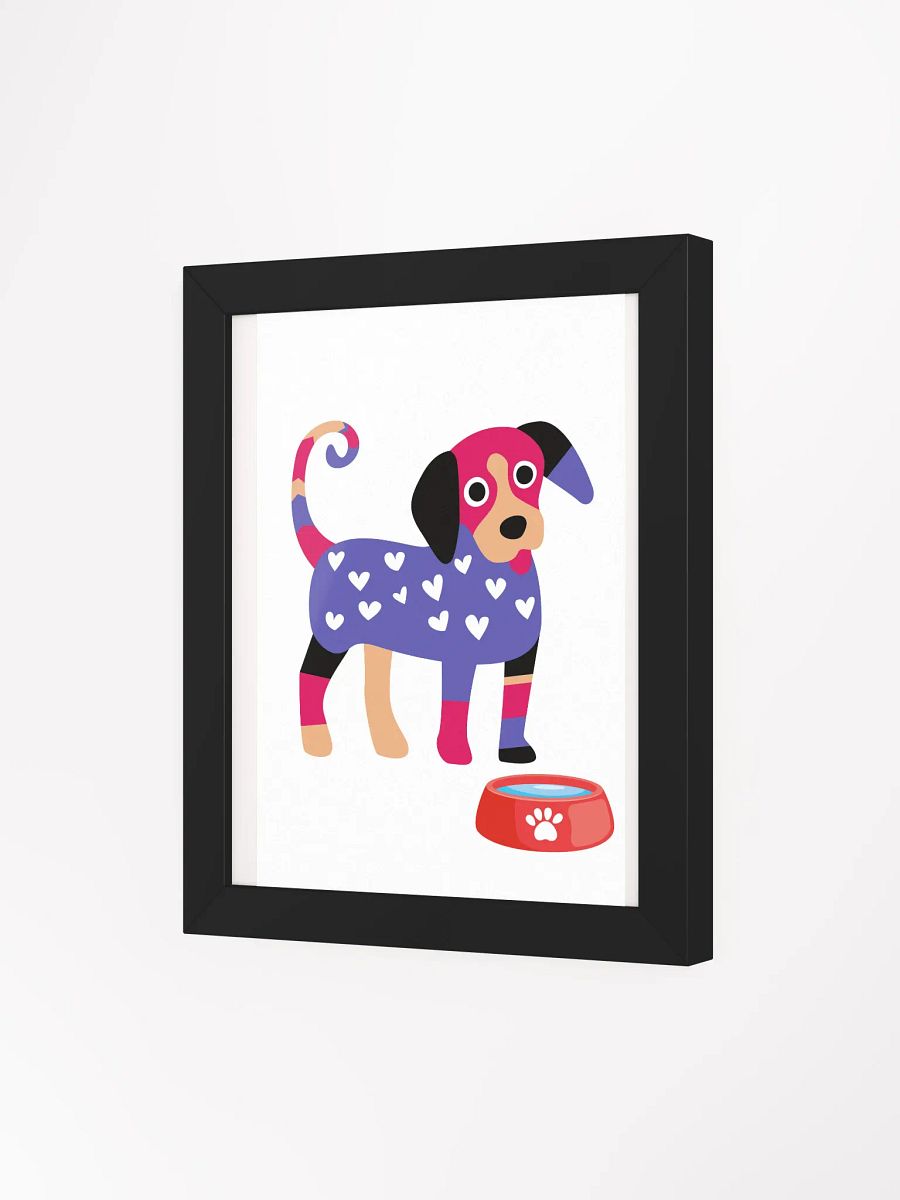 Graphic dog & bowl Framed Matte Poster product image (47)