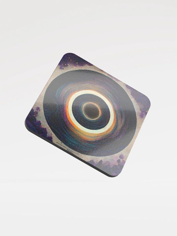 Cosmic Vortex Glossed Cork Coaster product image (1)