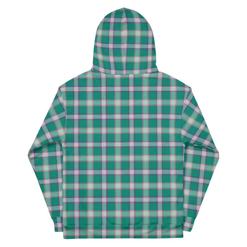 Emerald Green and Purple Plaid Hoodie product image (7)