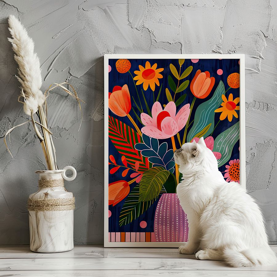 Colorful Flower Bouquet Maximalist Floral Art Print product image (2)