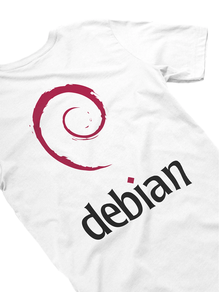 T-Shirt with Debian Swirl (White Version) product image (2)